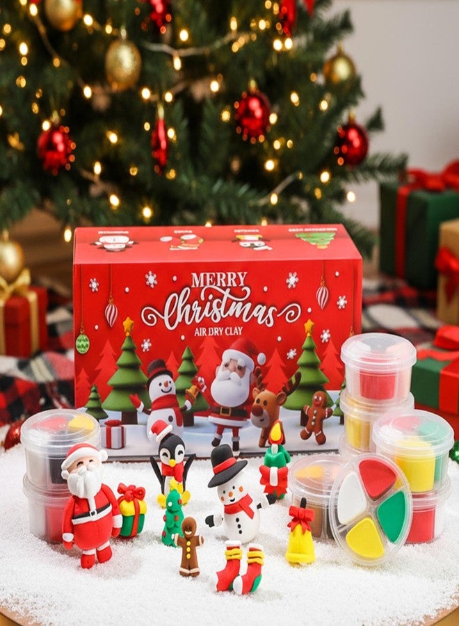 Capoda 24 Boxes Christmas Air Dry Clay Kit Modeling Clay for Kids with Tutorial DIY Xmas Santa Snowman Arts and Crafts Gifts for Boys Girls Christmas Holiday Party Favors Supplies Creative Decorations - Image 4